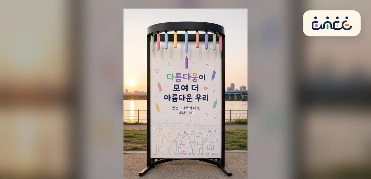 다름다움 축제 문구로 꾸민 순발력 게임 장비